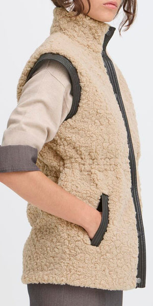 b young ANAMAJ Waistcoat in Humus Mix