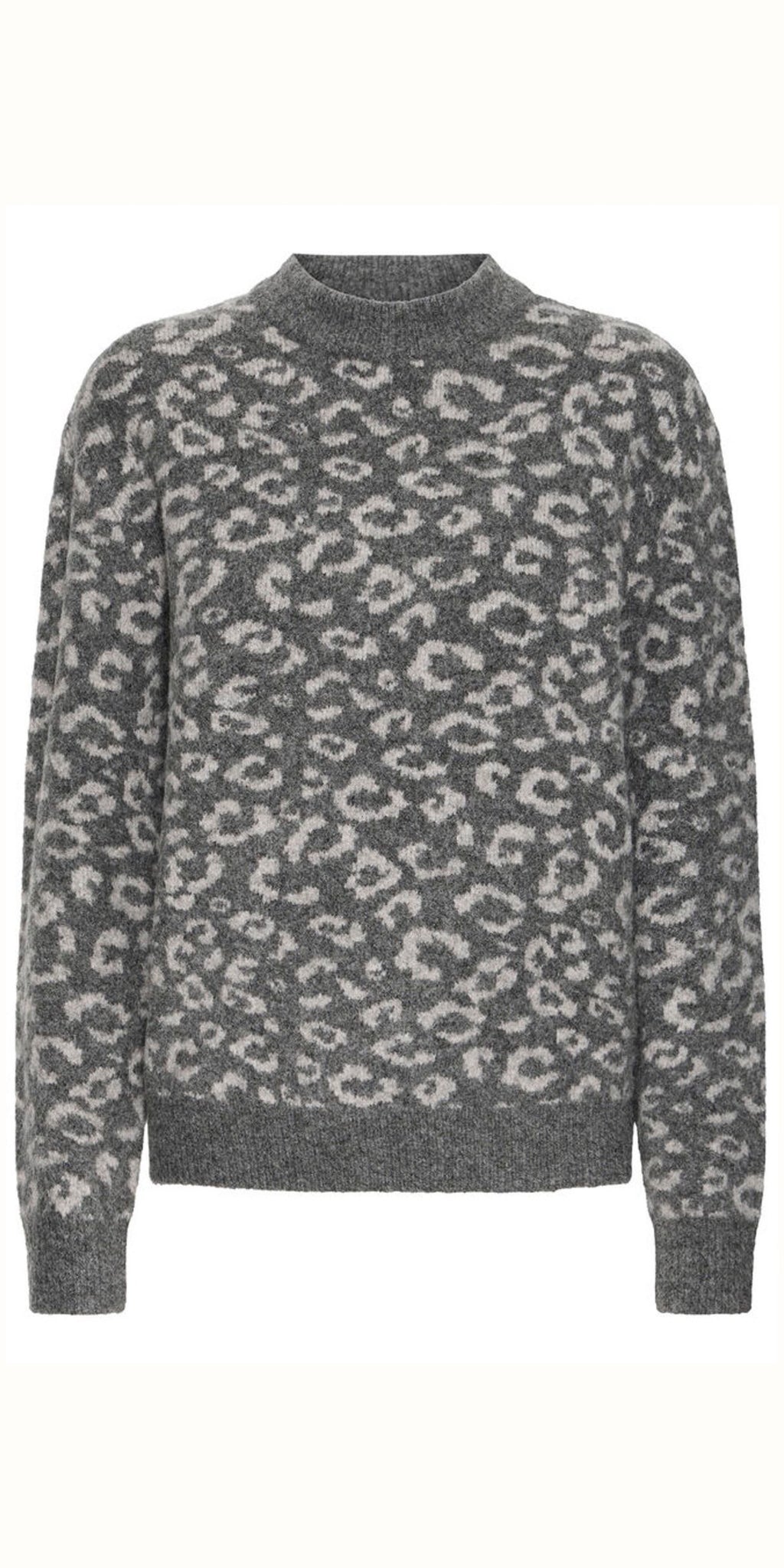PULZ ARTHA Pullover in Grey Animal