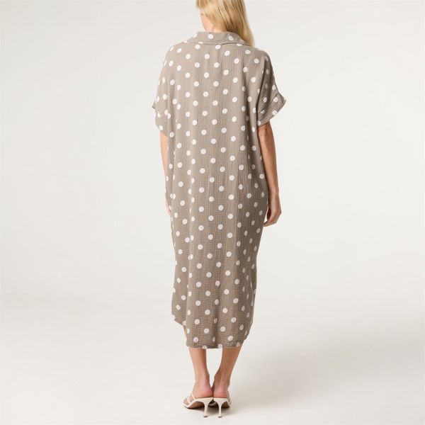 Cotton Polka Dot Collared Dress (various colours) - TheSecretCloset.Boutique