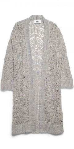 B-Yu Longline Gold Metallic Cardigan
