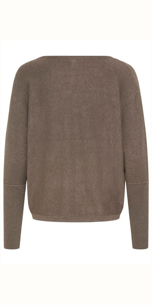 b young MORLA Batwing Fine Knit in Walnut Melange