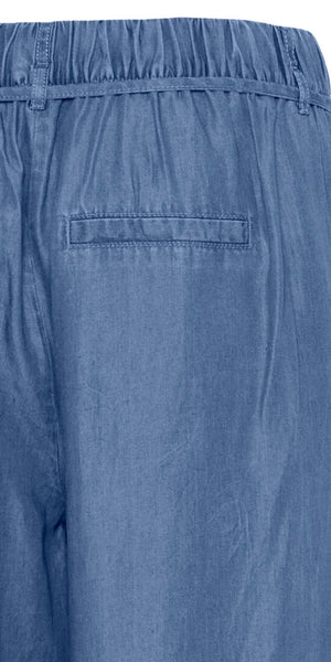 b young KOSMO Wide Pants in Mid Blue Denim
