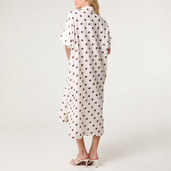 Cotton Polka Dot Collared Dress (various colours) - TheSecretCloset.Boutique