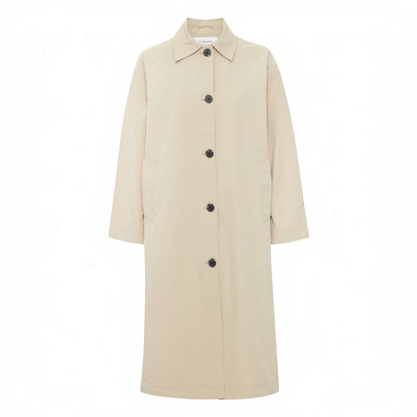 b young AMONA Long Coat in Humus - TheSecretCloset.Boutique