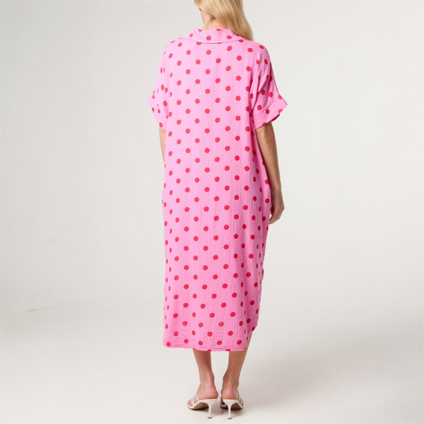 Cotton Polka Dot Collared Dress (various colours) - TheSecretCloset.Boutique