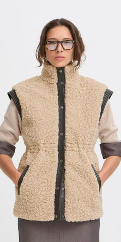b young ANAMAJ Waistcoat in Humus Mix