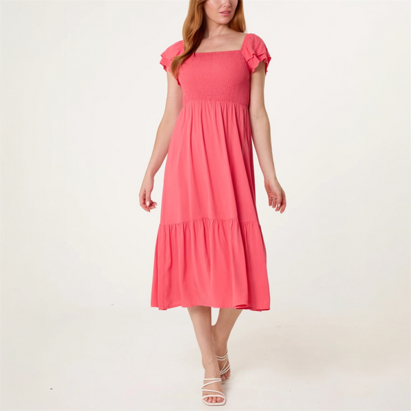 Plain Smock Dress in Coral - TheSecretCloset.Boutique