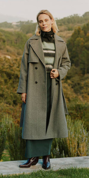 b young CILIA Coat in Mid Grey Melange