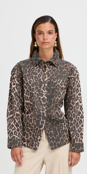 b young KENNA Shirt in Denim Leopard