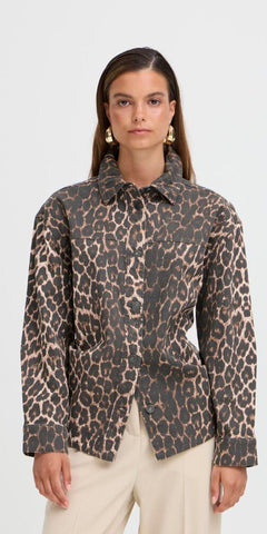 b young KENNA Shirt in Denim Leopard
