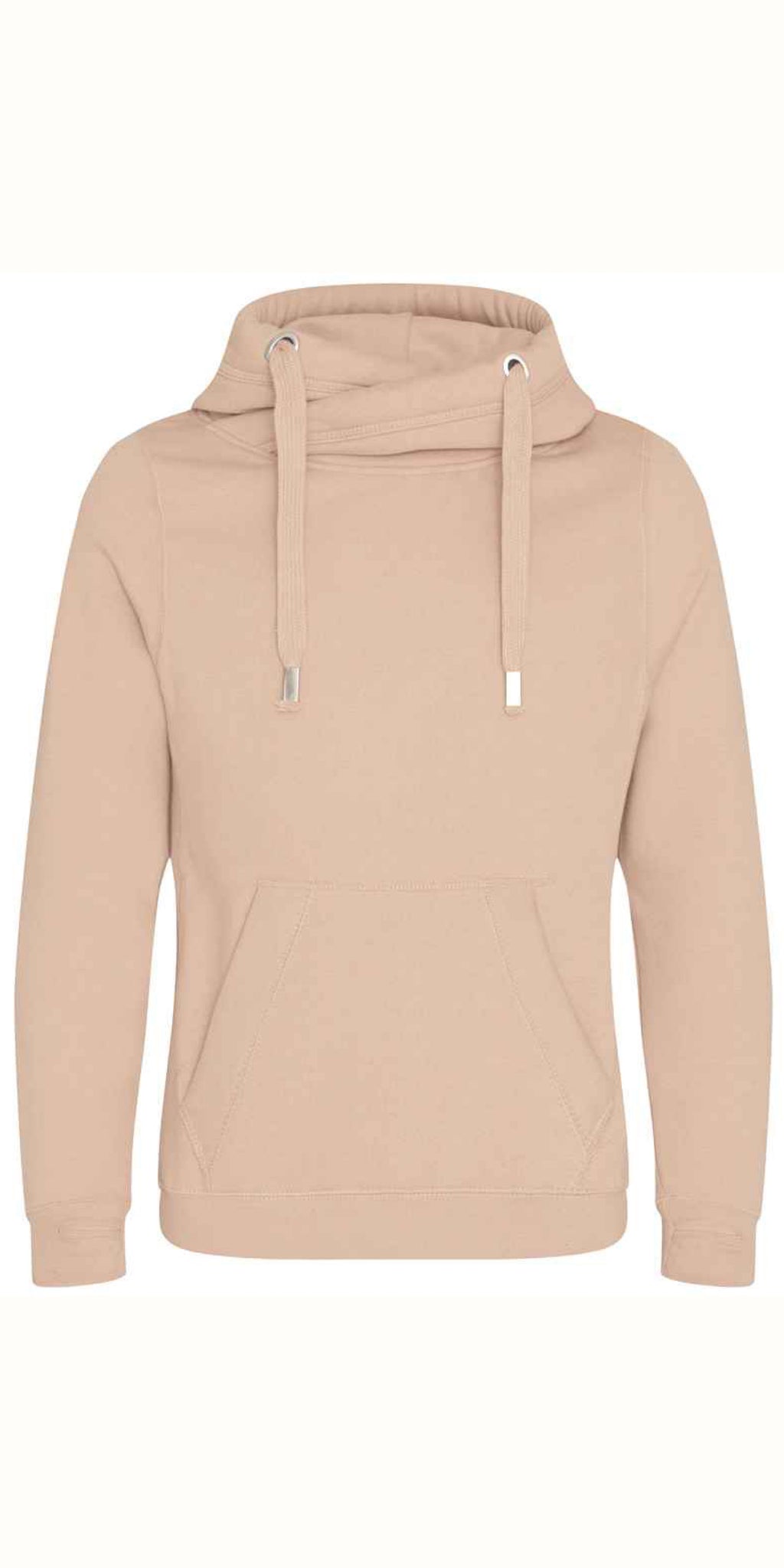 Cosy Cross Neck Hoodie in Nude