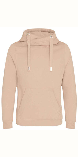 Cosy Cross Neck Hoodie in Nude