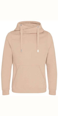 Cosy Cross Neck Hoodie in Nude