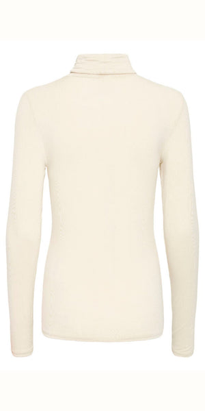 ICHI PHILUCA Long Sleeve Top in Almond Milk