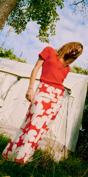 b young IBINE Skirt in Flame Flower Mix