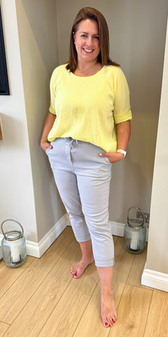 Cotton Roll Sleeve Top