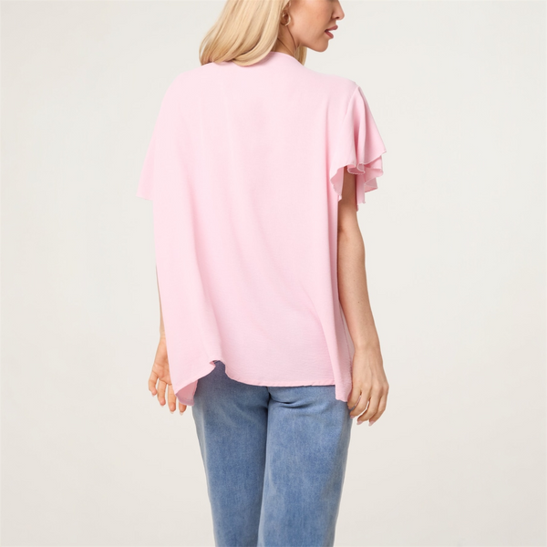 Ruffle Neck Frill Sleeve Blouse (various colours) - TheSecretCloset.Boutique