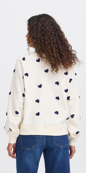 ICHI KASURA Sweater in Patriot Blue Heart