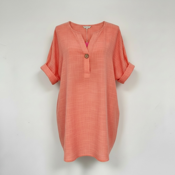 Cotton Button Tunic Top (various colours)