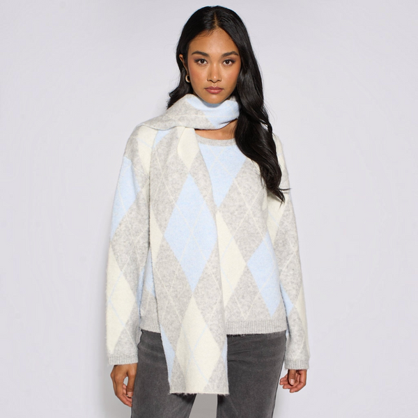 Argyle Soft Knit Scarf Jumper