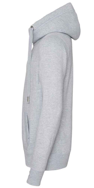 Cosy Cross Neck Hoodie in Heather Grey