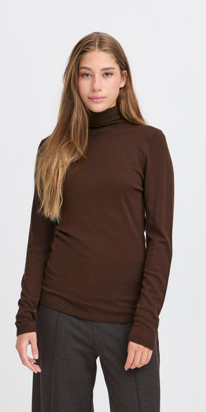 ICHI MAFA Roll Neck in Coffee Bean
