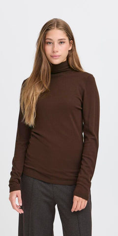 ICHI MAFA Roll Neck in Coffee Bean