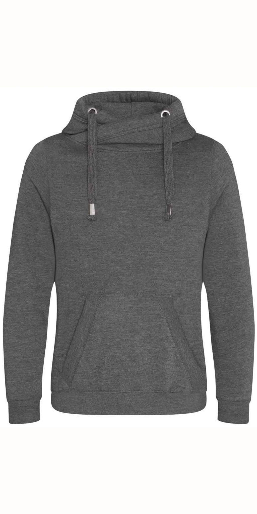Cosy Cross Neck Hoodie in Charcoal