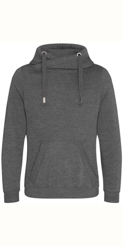 Cosy Cross Neck Hoodie in Charcoal