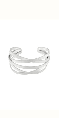 TARA Multi Strand Cuff Bracelet in Silver