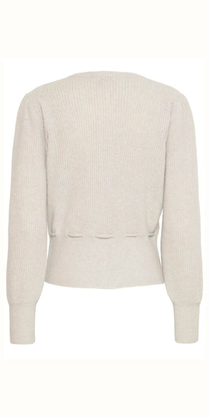 b young MIFFA Long Sleeve Cardigan in String Melange