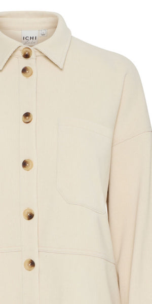 ICHI KATE Corduroy Shirt in Almond Milk