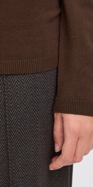 ICHI MAFA Roll Neck in Coffee Bean