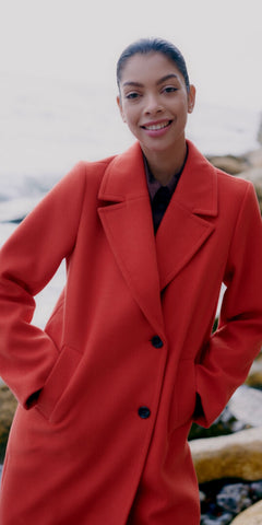 b young CILIA Coat in Aurora Red