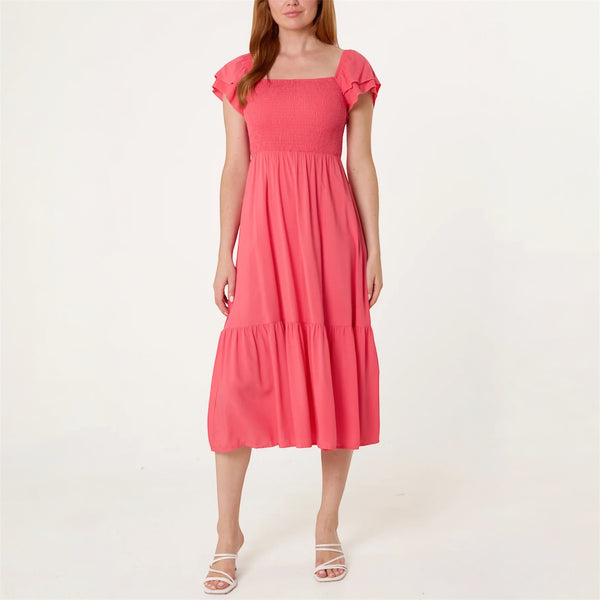 Plain Smock Dress in Coral - TheSecretCloset.Boutique