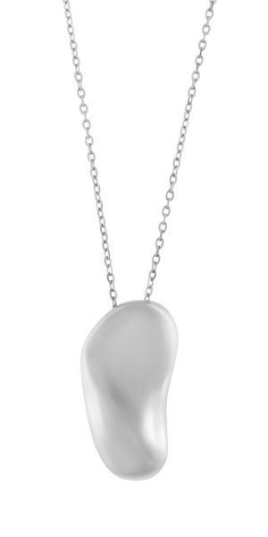 DANSK COURAGE Waterproof Adjustable Brushed Organic Necklace in Silver