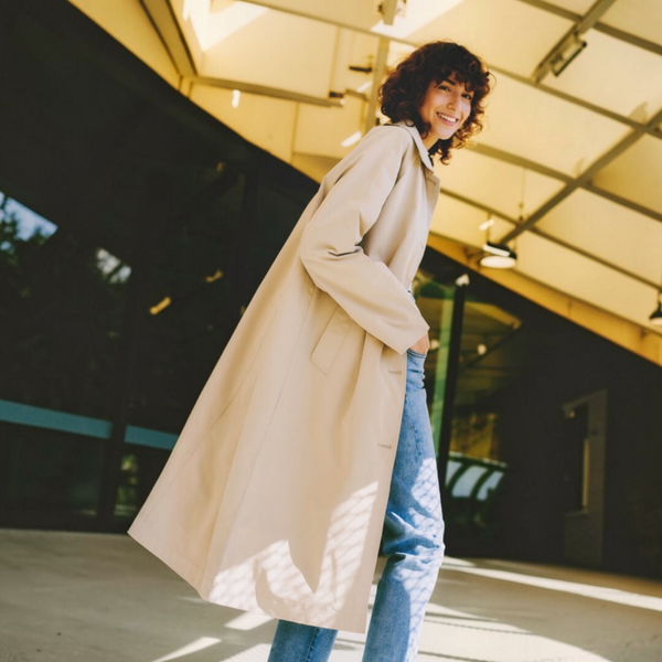 b young AMONA Long Coat in Humus - TheSecretCloset.Boutique