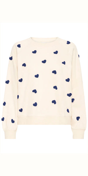 ICHI KASURA Sweater in Patriot Blue Heart