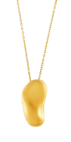 DANSK COURAGE Waterproof Adjustable Brushed Organic Necklace in Gold