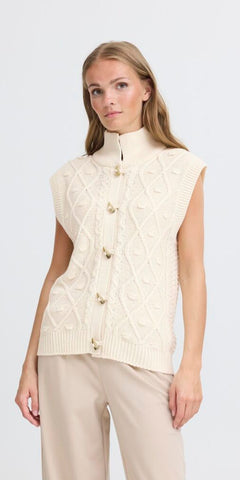 ICHI DESTAN Waistcoat in Sandshell