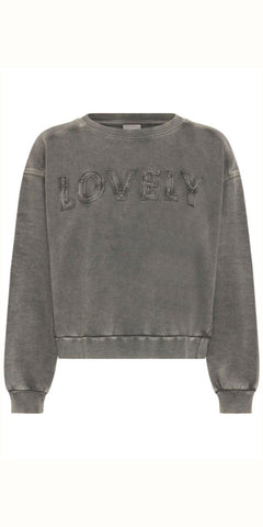 ICHI NAMINA Sweater in Gray Pinstripe