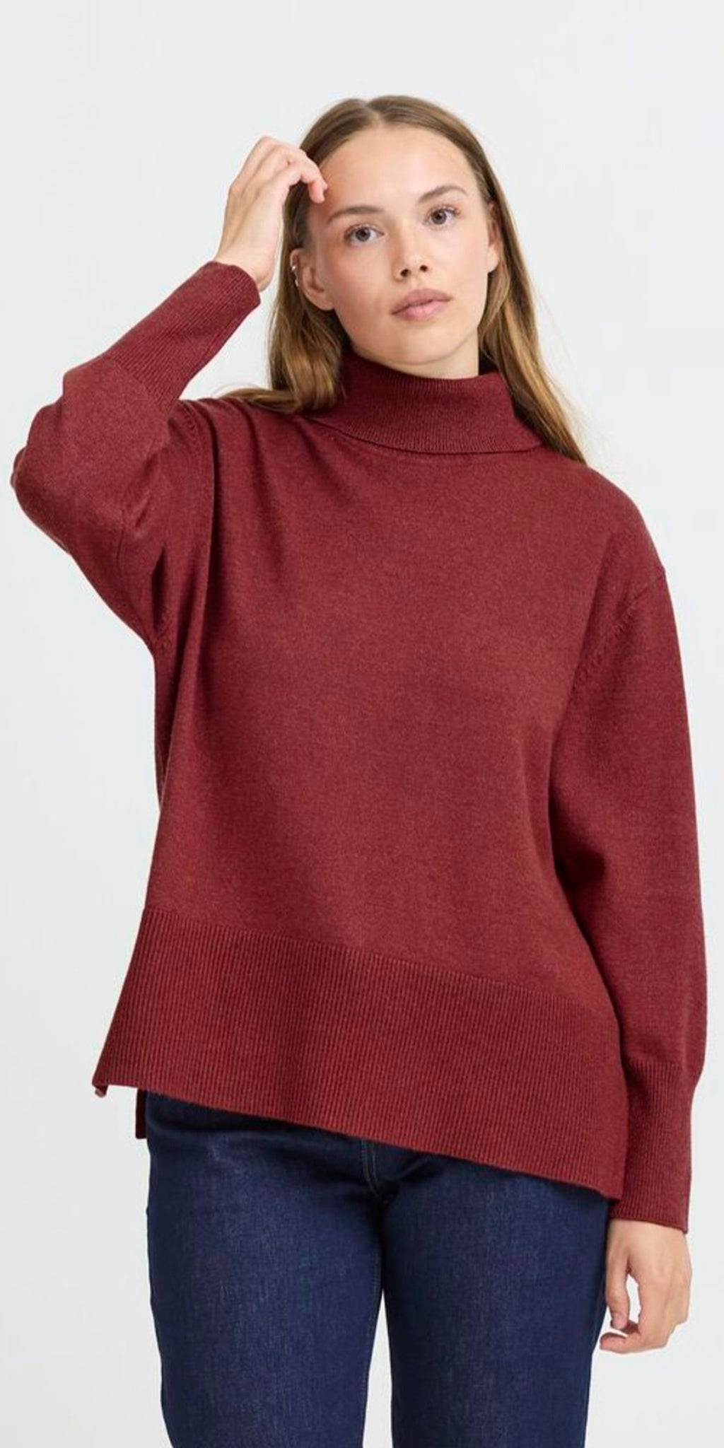 PULZ STEFFI Roll Neck in Spiced Apple