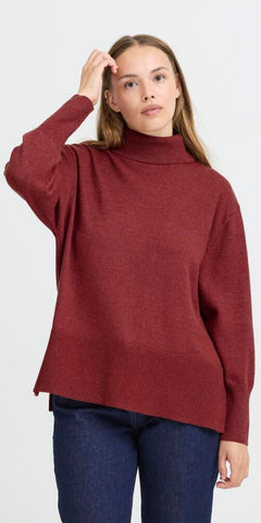 PULZ STEFFI Roll Neck in Spiced Apple