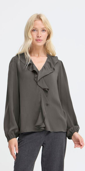 b young IGOMI Blouse in Asphalt