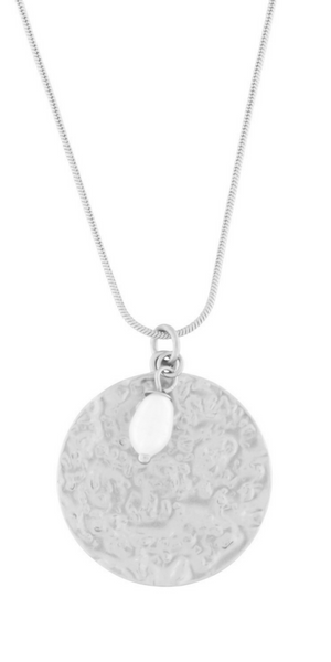 AUDREY Adjustable Pearl Dot Necklace in Silver