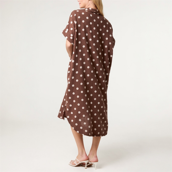 Cotton Polka Dot Collared Dress (various colours) - TheSecretCloset.Boutique