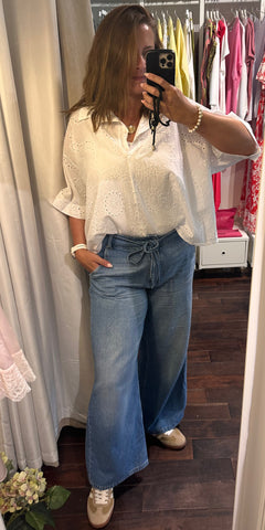 Broderie Boxy Top