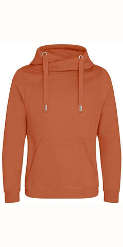 Cosy Cross Neck Hoodie in Ginger Biscuit