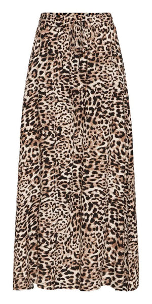 b young JOELLA Maxi Skirt in Birch Leopard