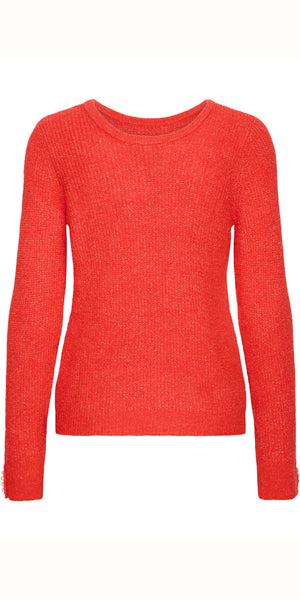 ICHI KAMARA Long Sleeve Knit in Fiery Red